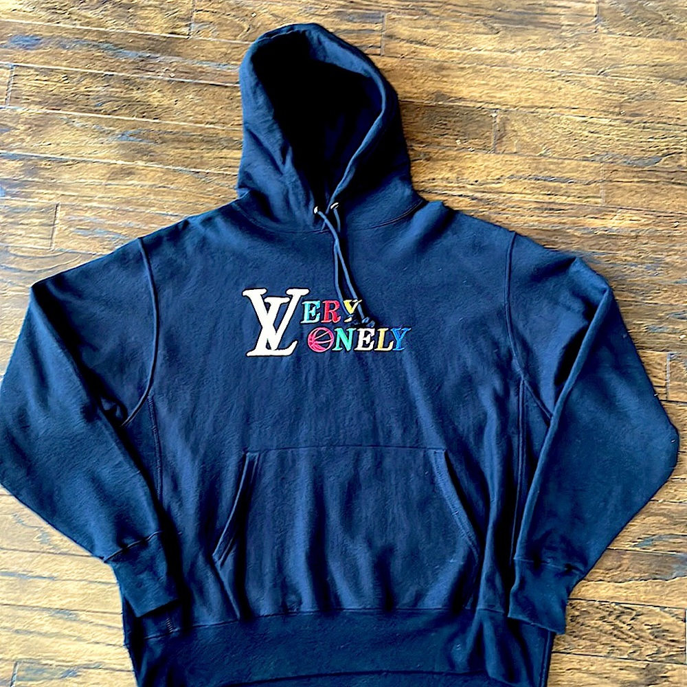 No Jumper x Very Lonely (LV bootleg) hoodie - size XL, Champion Reverse Weave